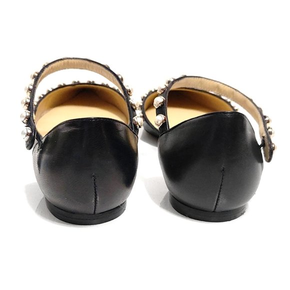Jimmy Choo Leema Pearl Studded Flat In Black Size EU 37 US 7